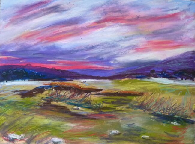 Dibujo paisaje pastel Ana Mouga 9 -dn